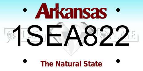 1SEA822 Arkansas License Plate