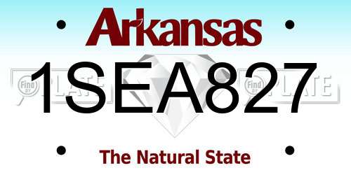 1SEA827 Arkansas License Plate