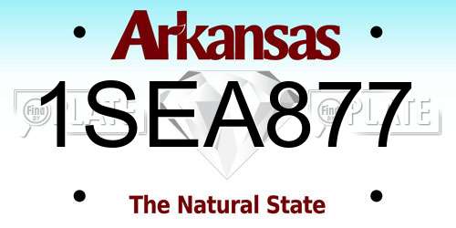 1SEA877 Arkansas License Plate