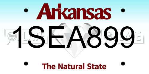 1SEA899 Arkansas License Plate