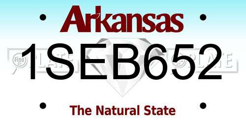 1SEB652 Arkansas License Plate