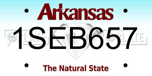 1SEB657 Arkansas License Plate