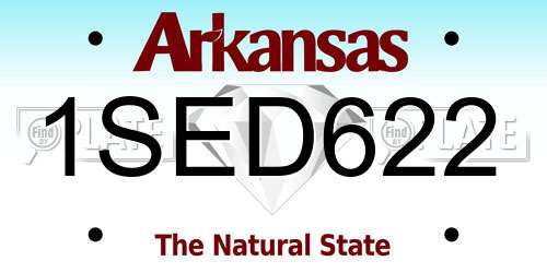 1SED622 Arkansas License Plate