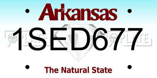 1SED677 Arkansas License Plate