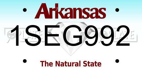 1SEG992 Arkansas License Plate