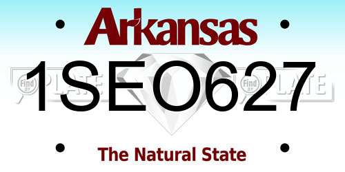 1SEO627 Arkansas License Plate