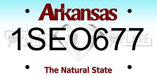 1SEO677 Arkansas License Plate