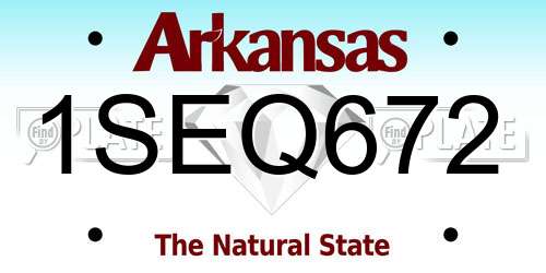 1SEQ672 Arkansas License Plate