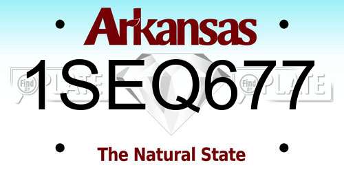 1SEQ677 Arkansas License Plate