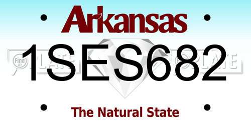 1SES682 Arkansas License Plate
