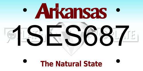 1SES687 Arkansas License Plate