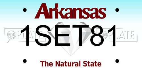 1SET81 Arkansas License Plate