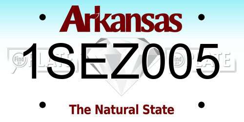 1SEZ005 Arkansas License Plate