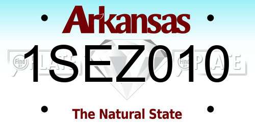 1SEZ010 Arkansas License Plate