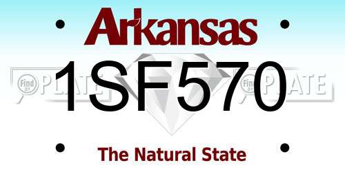 1SF570 Arkansas License Plate