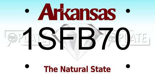 1SFB70 Arkansas License Plate