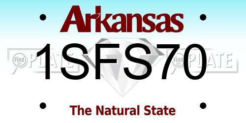 1SFS70 Arkansas License Plate