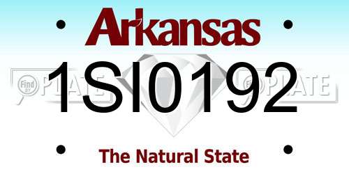 1SI0192 Arkansas License Plate