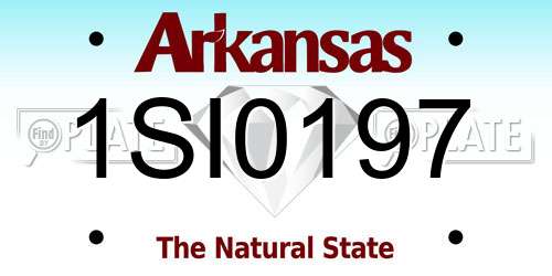 1SI0197 Arkansas License Plate