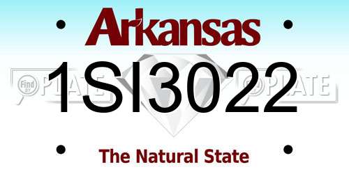 1SI3022 Arkansas License Plate