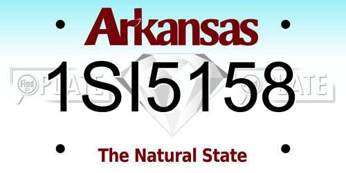 1SI5158 Arkansas License Plate