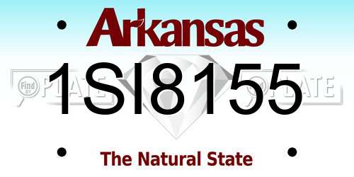 1SI8155 Arkansas License Plate