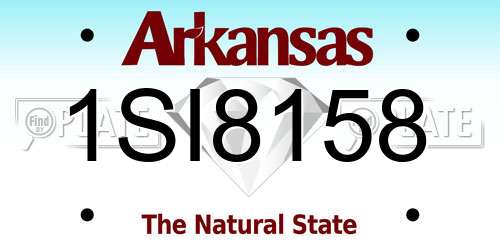 1SI8158 Arkansas License Plate