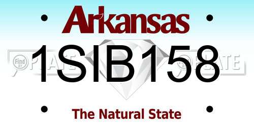 1SIB158 Arkansas License Plate