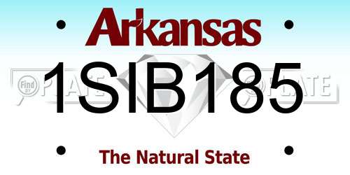1SIB185 Arkansas License Plate
