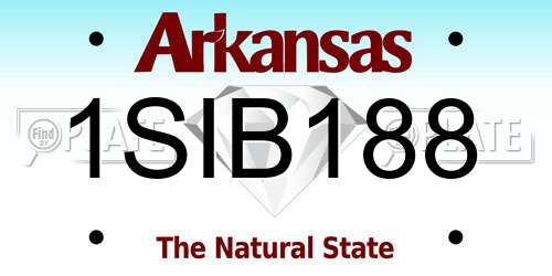 1SIB188 Arkansas License Plate