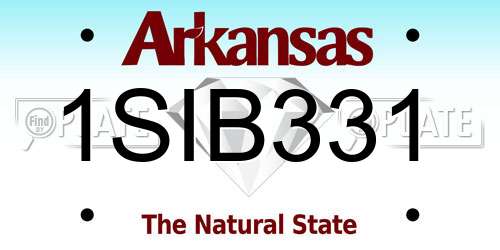 1SIB331 Arkansas License Plate