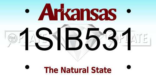 1SIB531 Arkansas License Plate