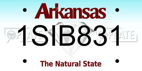 1SIB831 Arkansas License Plate