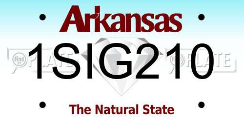 1SIG210 Arkansas License Plate