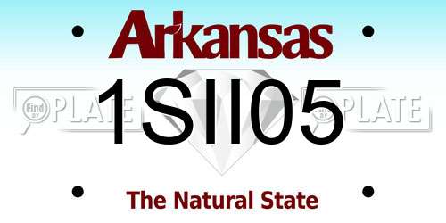1SII05 Arkansas License Plate