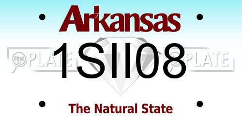 1SII08 Arkansas License Plate