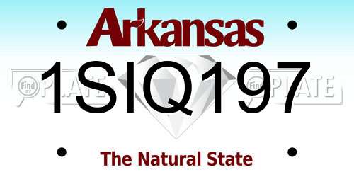 1SIQ197 Arkansas License Plate