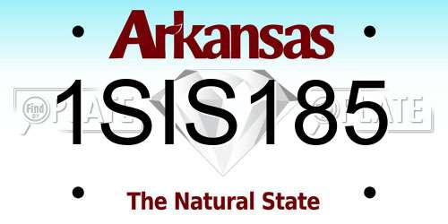 1SIS185 Arkansas License Plate