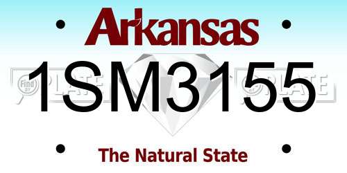 1SM3155 Arkansas License Plate