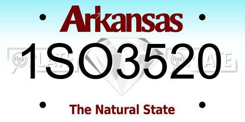1SO3520 Arkansas License Plate