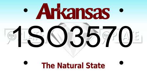 1SO3570 Arkansas License Plate