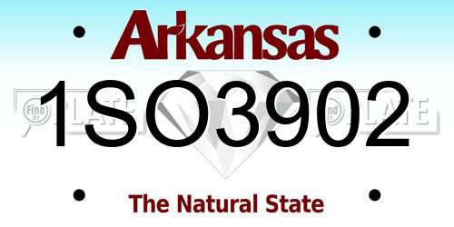 1SO3902 Arkansas License Plate