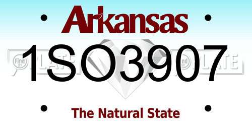 1SO3907 Arkansas License Plate