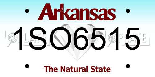 1SO6515 Arkansas License Plate