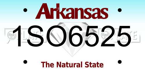 1SO6525 Arkansas License Plate