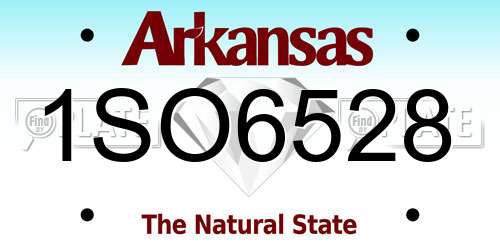 1SO6528 Arkansas License Plate