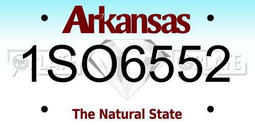 1SO6552 Arkansas License Plate