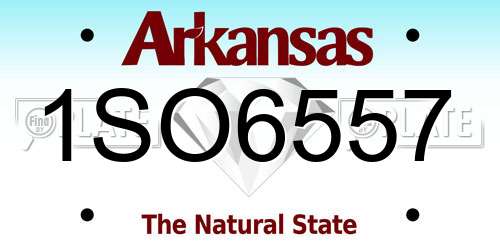 1SO6557 Arkansas License Plate