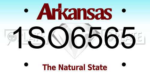 1SO6565 Arkansas License Plate