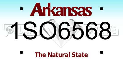 1SO6568 Arkansas License Plate